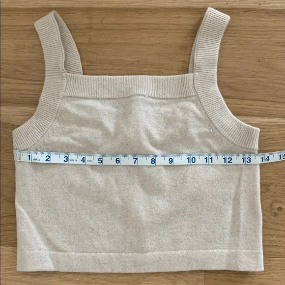 Madewell Cream Cashmere Sweater Crop Tank Top XS - Picture 5 of 7